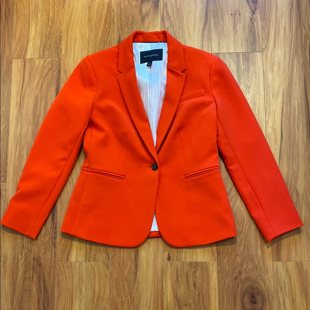 Bold Reddish Orange Banana Republic Blazer